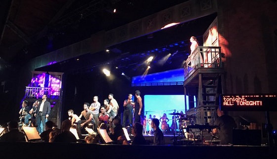 A view from the audience of West Side Story during the Open Captioning performance in July 2017.