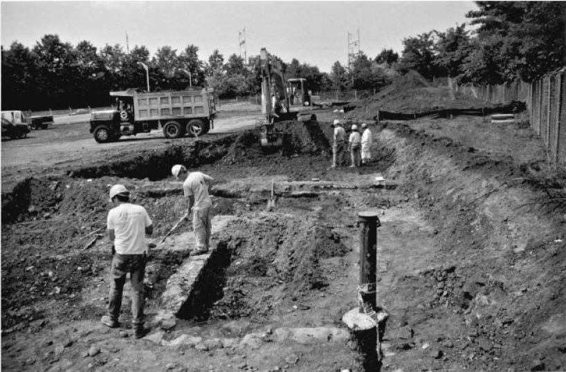 Indian Queen Tavern dig site initial exposure