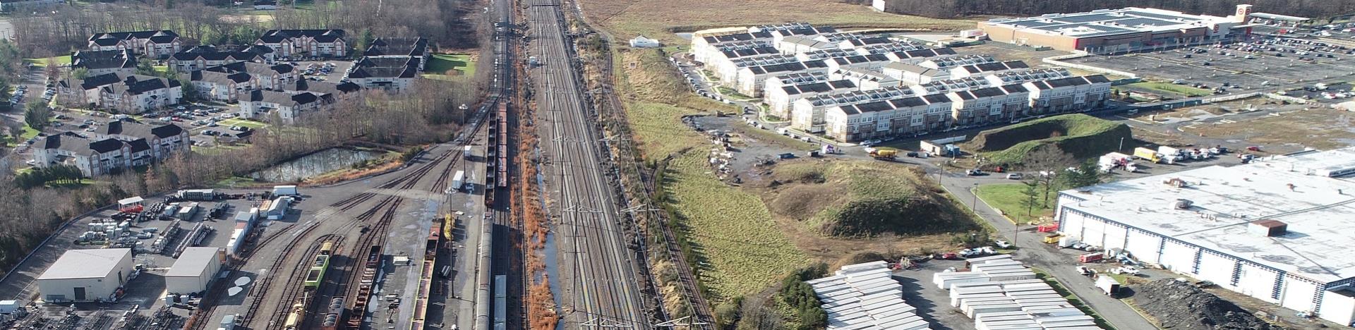 North Brunswick Train Station aerial shot