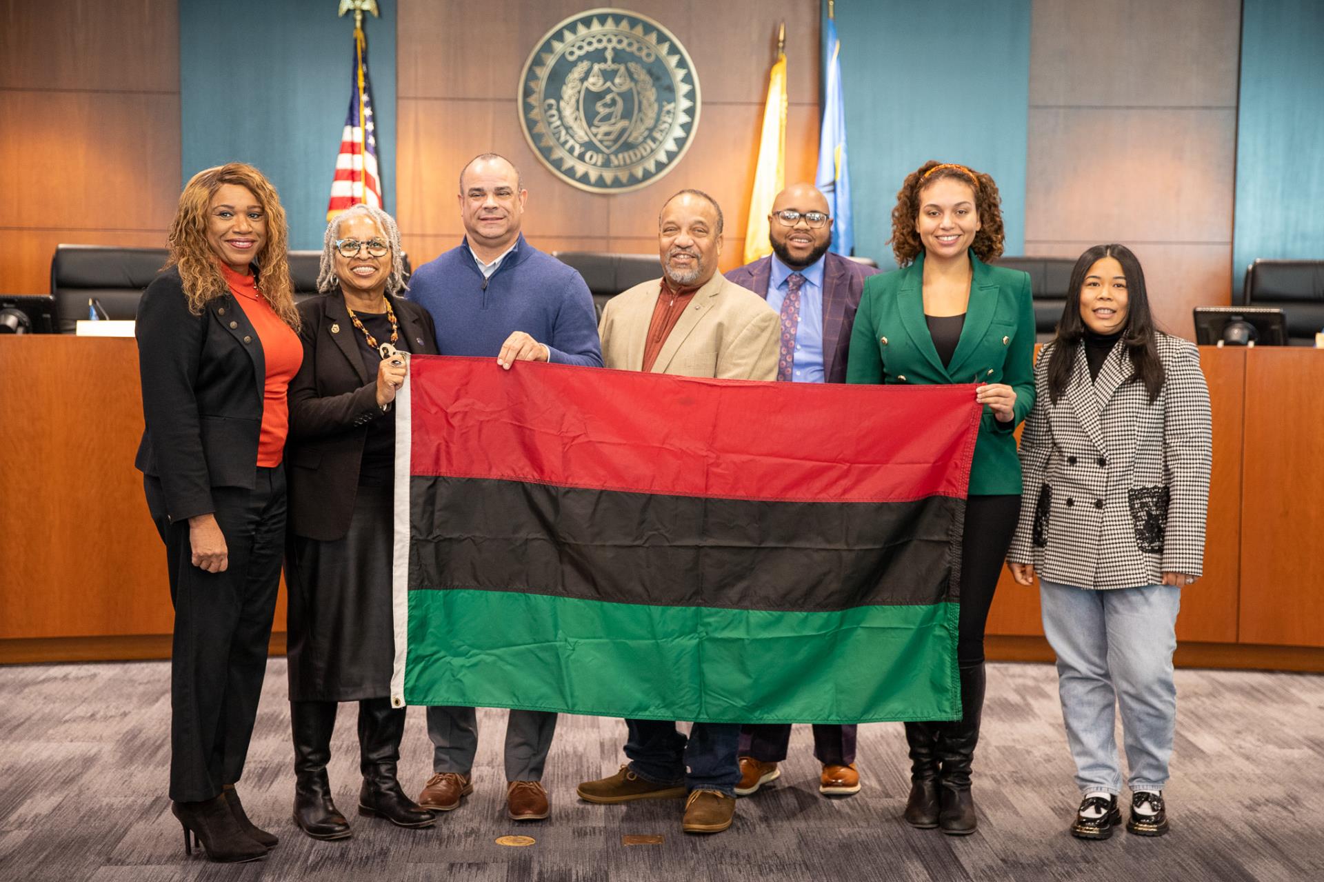 pan african flag raising