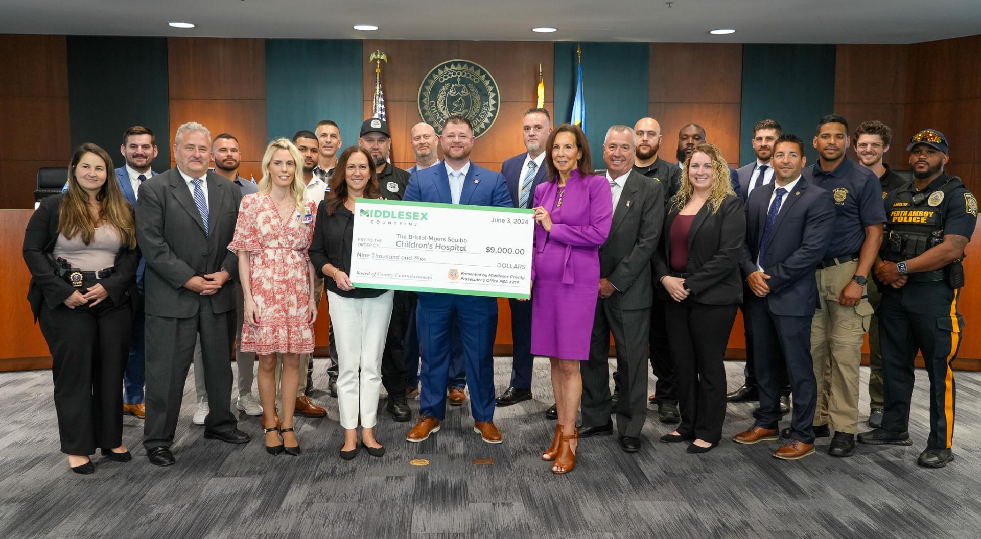 Middlesex County Prosecutor’s Office Presents Donation of $9,000 to The Bristol-Meyers Squibb Children’s Hospital at Robert Wood Johnson University Hospital