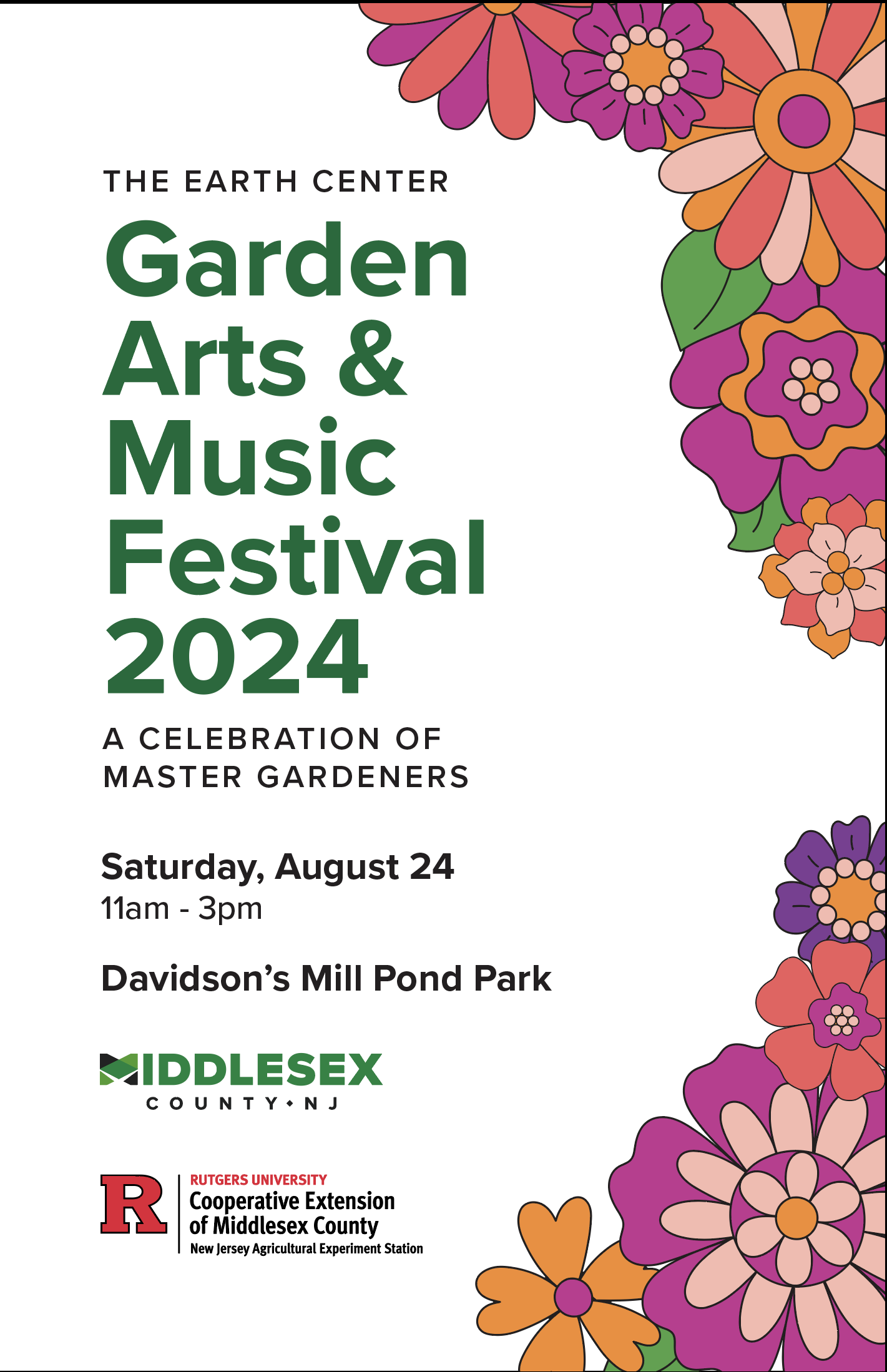 2024 Garden Arts & Music Festival Vertical Mini Flyer